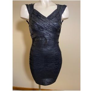 Shinestar Open Back Bodycon Black Dress